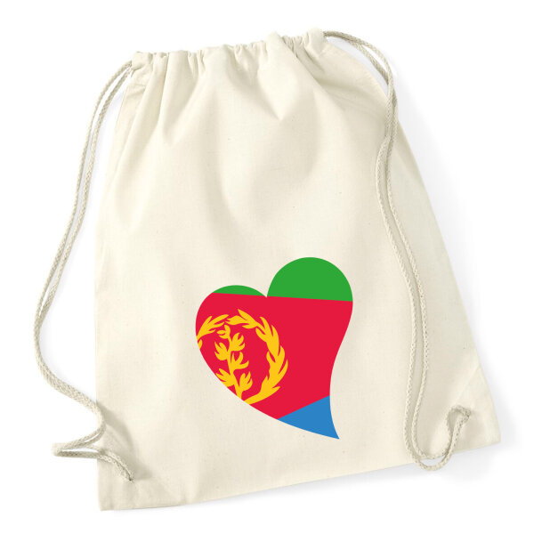 Turnbeutel Eritrea Flagge Herz 12 Liter