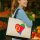 Jutetasche Eritrea Flagge Herz 21 Liter Black