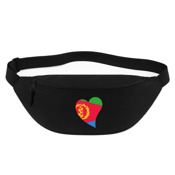 Bauchtasche Eritrea Flagge Herz 2,5 Liter Black