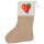 Weihnachtsstrumpf Eritrea Flagge Herz Beige Jute