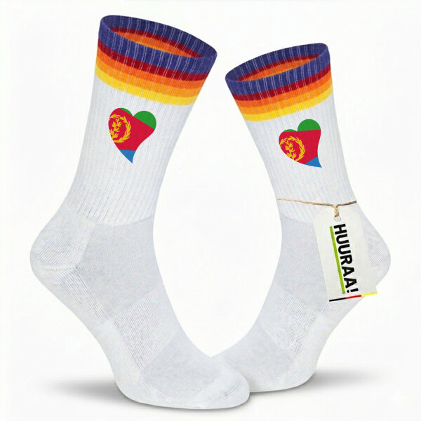 Unisex Socken Eritrea Flagge Herz Baumwolle