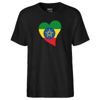 Herren T-Shirt Äthiopien Flagge Herz