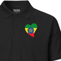 Herren Polo Shirt Äthiopien Flagge Herz