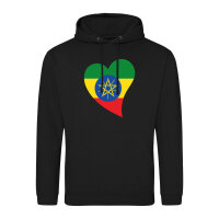 Unisex Hoodie Äthiopien Flagge Herz