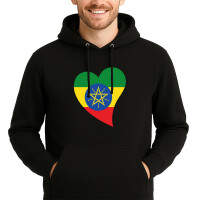Unisex Hoodie Äthiopien Flagge Herz