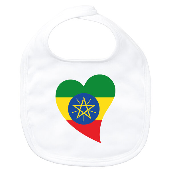 Baby Lätzchen Äthiopien Flagge Herz Klettverschluss