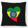 Kissen Äthiopien Flagge Herz 40x40cm
