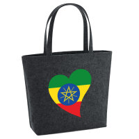 Filz Shopper Äthiopien Flagge Herz 22 Liter