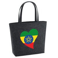Filzshopper &Auml;thiopien Flagge Herz, 22 Liter