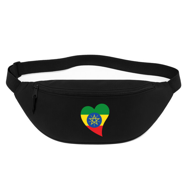 Bauchtasche Äthiopien Flagge Herz 2,5 Liter Black