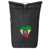Kurierrucksack Äthiopien Flagge Herz 30-44 Liter...