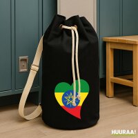 Seesack &Auml;thiopien Flagge Herz 20 Liter Black
