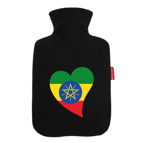 Wärmflasche Äthiopien Flagge Herz