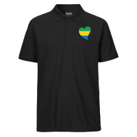 Herren Polo Shirt Gabun Flagge Herz