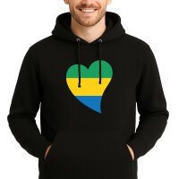 Unisex Hoodie Gabun Flagge Herz