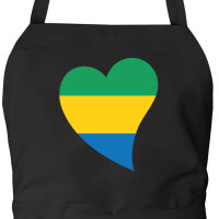Sch&uuml;rze Gabun Flagge Herz mit Taschen