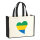 Jutetasche Gabun Flagge Herz 21 Liter Black