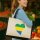 Jutetasche Gabun Flagge Herz 21 Liter Black
