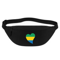 Bauchtasche Gabun Flagge Herz 2,5 Liter Black