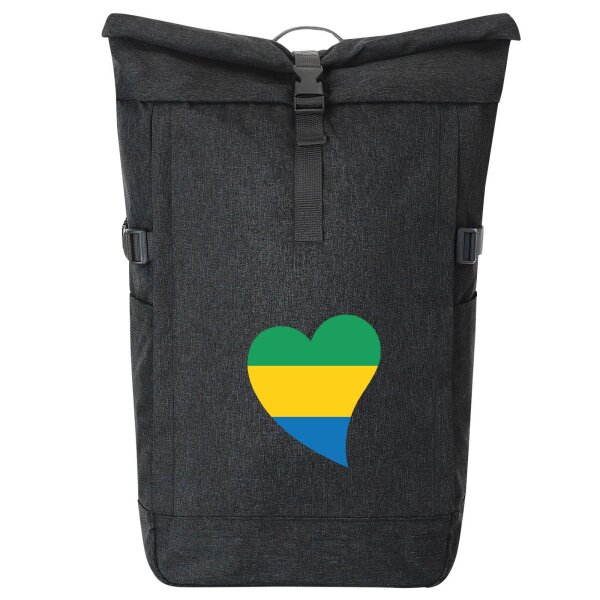 Kurierrucksack Gabun Flagge Herz 30-44 Liter Black Melange
