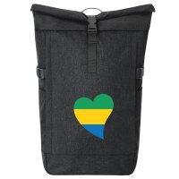 Kurierrucksack Gabun Flagge Herz 30-44 Liter Black Melange