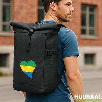 Kurierrucksack Gabun Flagge Herz 30-44 Liter Black Melange