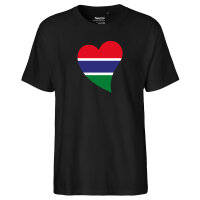 Herren T-Shirt Gambia Flagge Herz