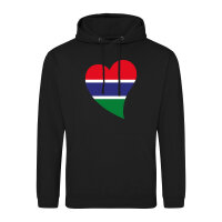 Unisex Hoodie Gambia Flagge Herz