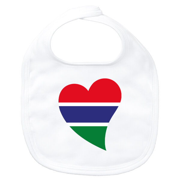 Baby Lätzchen Gambia Flagge Herz Klettverschluss