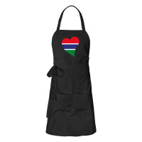 Schürze Gambia Flagge Herz mit Taschen