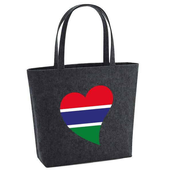 Filzshopper Gambia Flagge Herz, 22 Liter