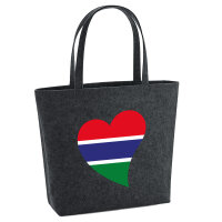 Filz Shopper Gambia Flagge Herz 22 Liter