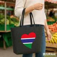 Filzshopper Gambia Flagge Herz, 22 Liter