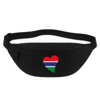 Bauchtasche Gambia Flagge Herz 2,5 Liter Black