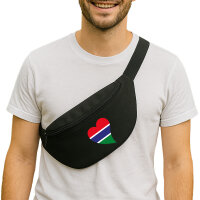 Bauchtasche Gambia Flagge Herz 2,5 Liter Black