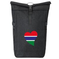 Kurierrucksack Gambia Flagge Herz 30-44 Liter Black Melange