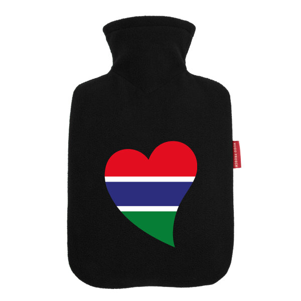 Wärmflasche Gambia Flagge Herz