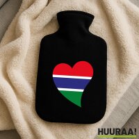 Wärmflasche Gambia Flagge Herz