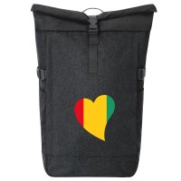 Kurierrucksack Guinea Flagge Herz 30-44 Liter Black Melange
