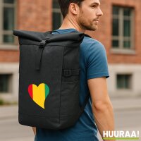 Kurierrucksack Guinea Flagge Herz 30-44 Liter Black Melange