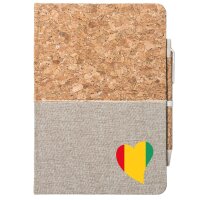 Notizbuch A5 Guinea Flagge Herz 80 Blatt inkl....