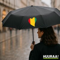 Regenschirm Guinea Flagge Herz 98cm Schwarz