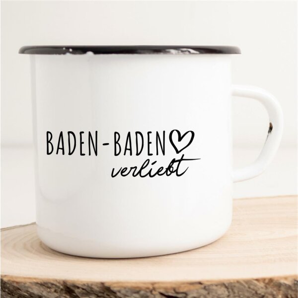 Emaille Tasse Baden-Baden  Vintage 300ml