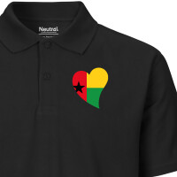 Herren Polo Shirt Guinea-Bissau Flagge Herz