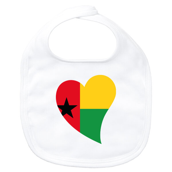 Baby Lätzchen Guinea-Bissau Flagge Herz Klettverschluss