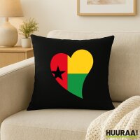 Kissen Guinea-Bissau Flagge Herz 40x40cm