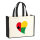 Jutetasche Guinea-Bissau Flagge Herz 21 Liter Black