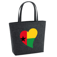 Filz Shopper Guinea-Bissau Flagge Herz 22 Liter