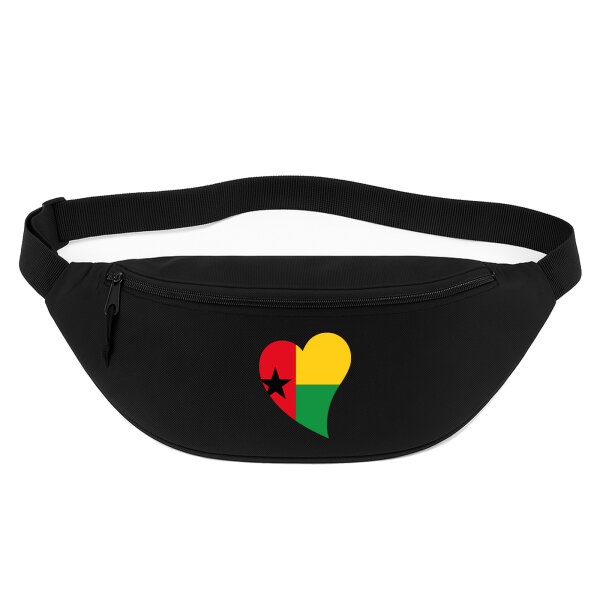 Bauchtasche Guinea-Bissau Flagge Herz 2,5 Liter Black