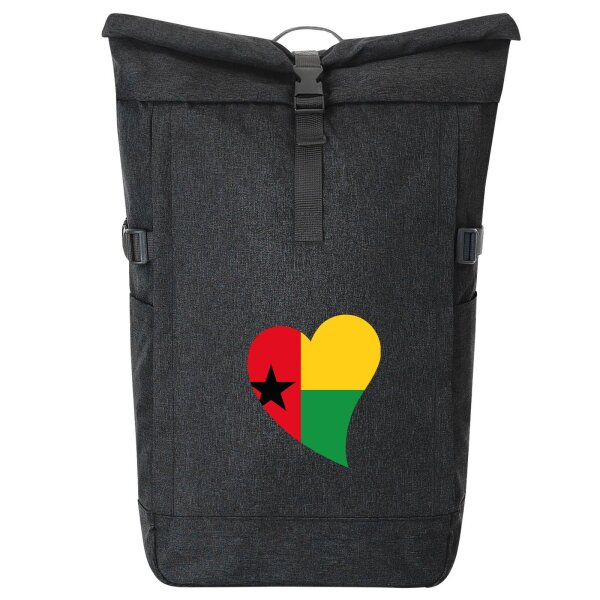 Kurierrucksack Guinea-Bissau Flagge Herz 30-44 Liter Black Melange